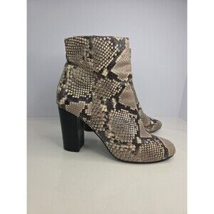 Steve Madden Pixie Snake Embossed Leather High Block Heel Ankle Bootie Sz 9 M